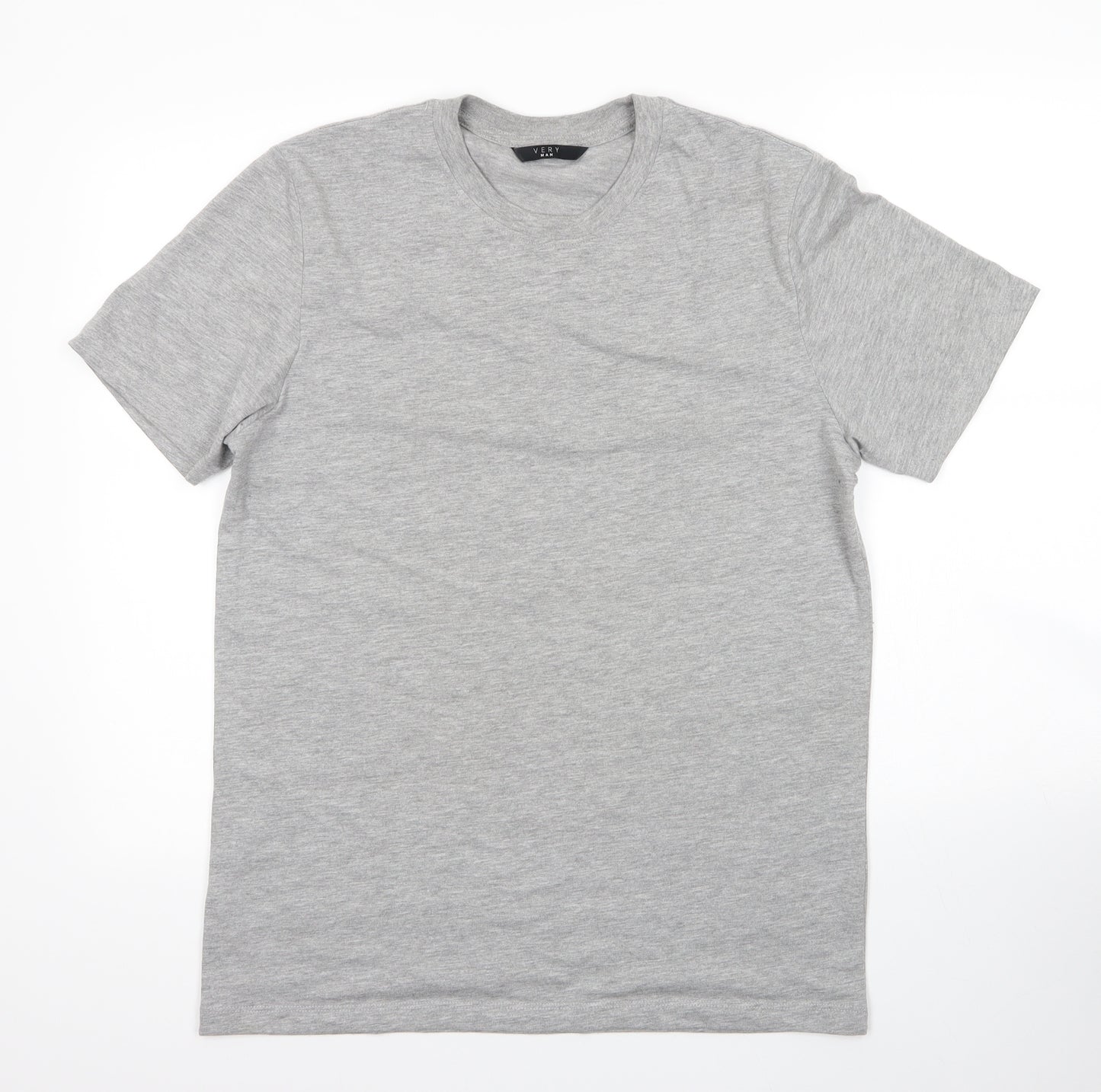 Very Mens Grey  Cotton  T-Shirt Size M Round Neck