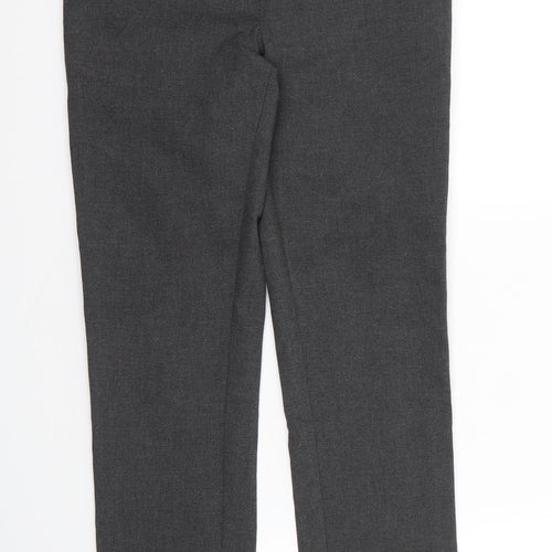 M&S Girls Grey  Viscose Carpenter Trousers Size 11 Years L26 in Regular Zip