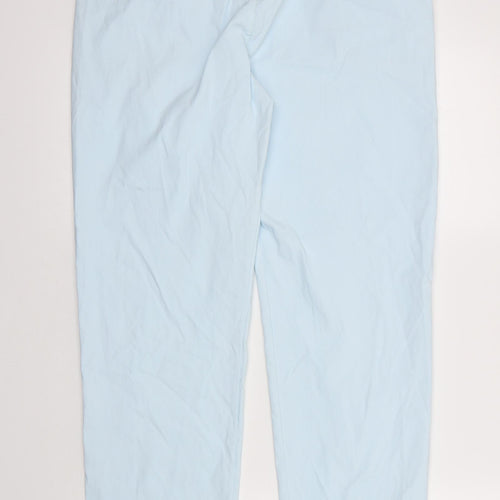 Preworn Womens Blue  Viscose Carrot Trousers Size 3XL L28 in Regular Drawstring