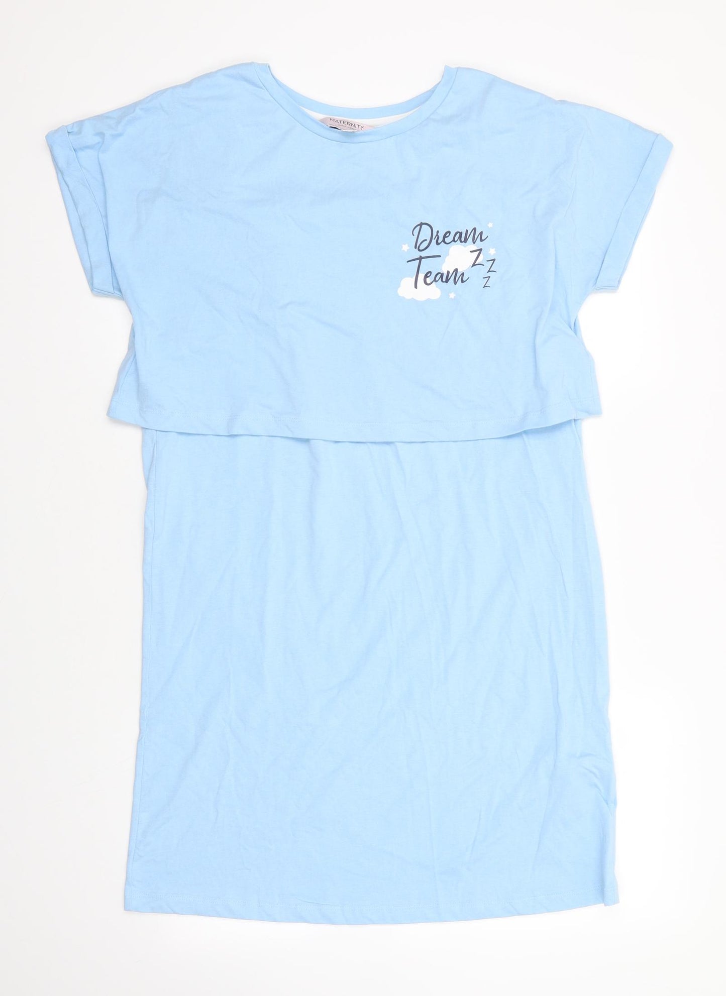 Dorothy Perkins Womens Blue Solid Cotton Chemise Gown Size S