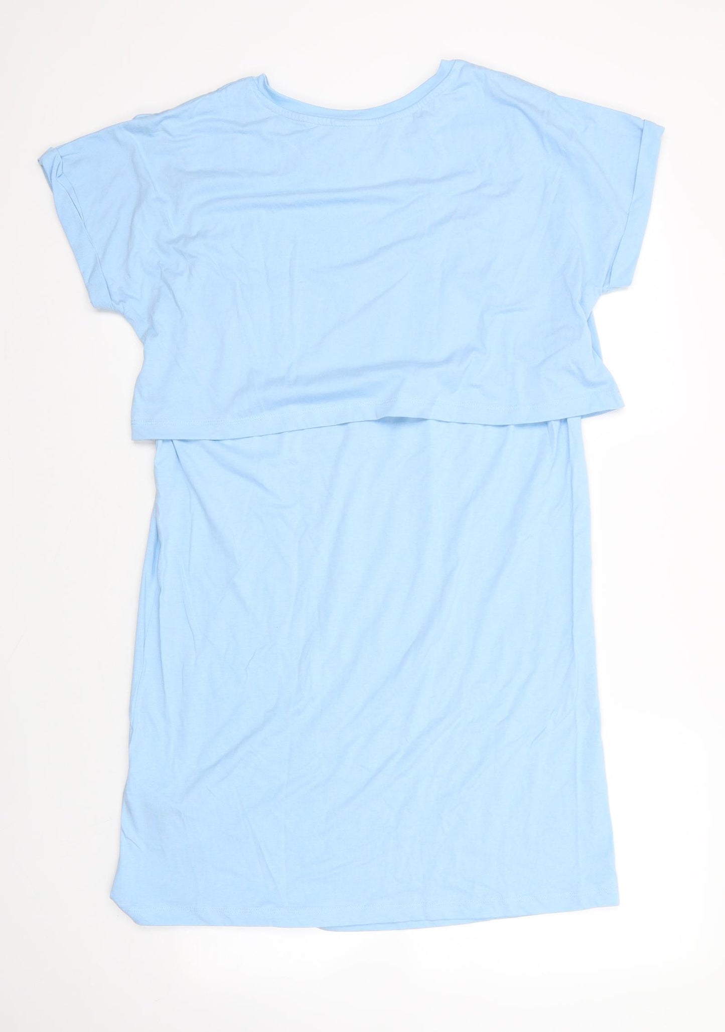 Dorothy Perkins Womens Blue Solid Cotton Chemise Gown Size S