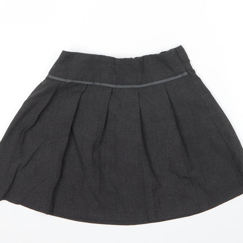 TU Girls Grey  Viscose Pleated Skirt Size 5 Years  Regular Zip
