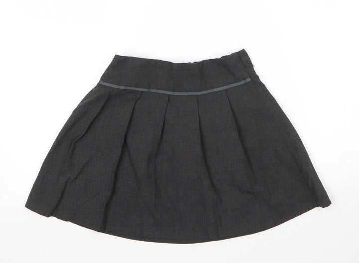 TU Girls Grey  Viscose Pleated Skirt Size 5 Years  Regular Zip