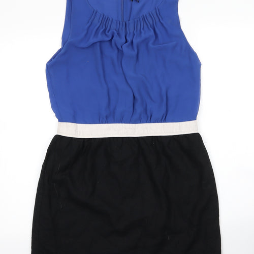 NEXT Womens Blue  Cotton A-Line  Size 12  Round Neck Zip