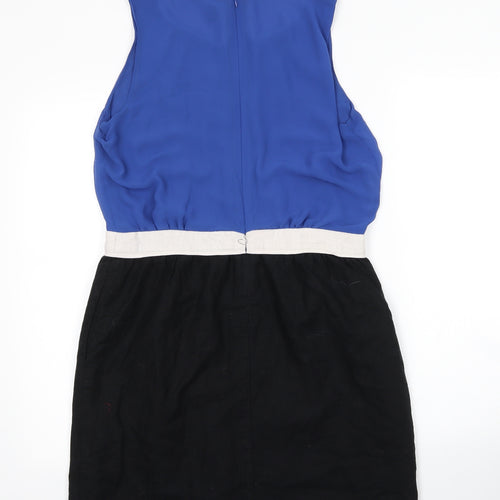 NEXT Womens Blue  Cotton A-Line  Size 12  Round Neck Zip