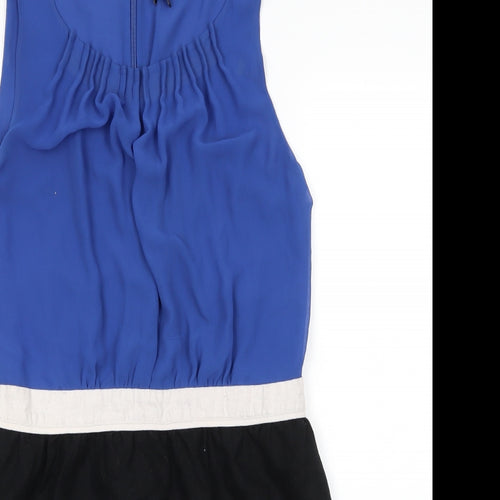 NEXT Womens Blue  Cotton A-Line  Size 12  Round Neck Zip