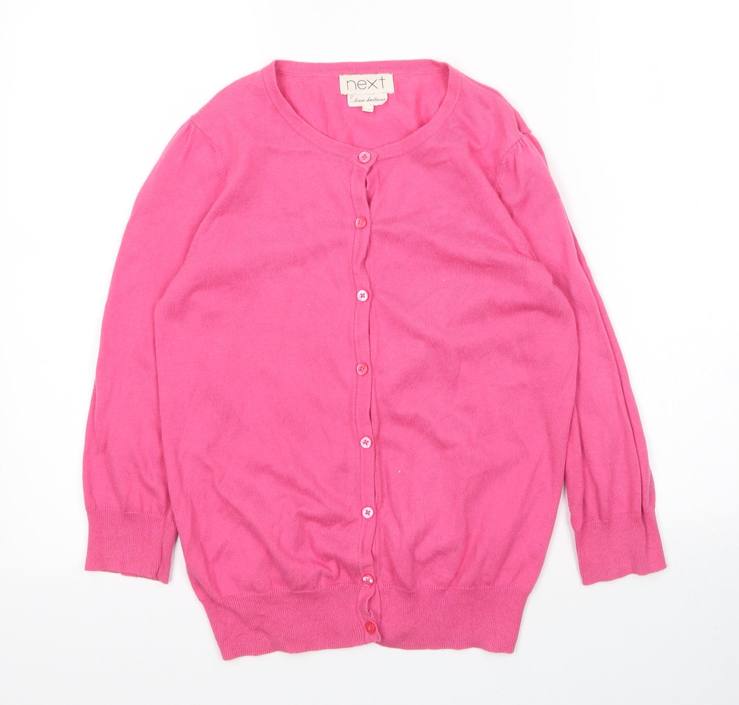 NEXT Womens Pink Round Neck  Cotton Cardigan Jumper Size 10