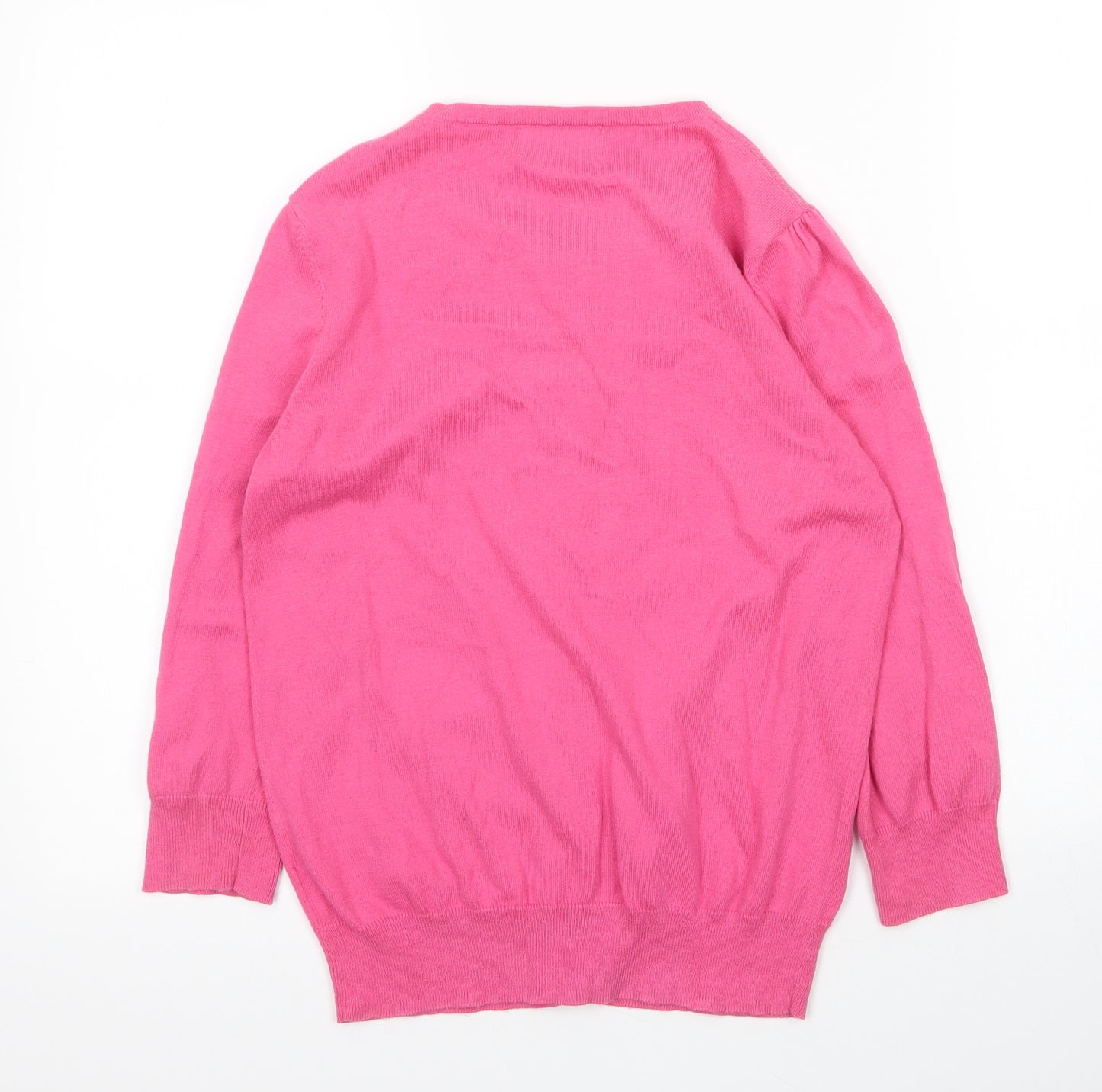 NEXT Womens Pink Round Neck  Cotton Cardigan Jumper Size 10
