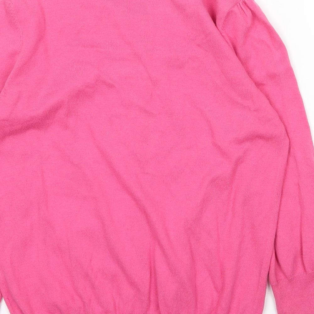 NEXT Womens Pink Round Neck  Cotton Cardigan Jumper Size 10