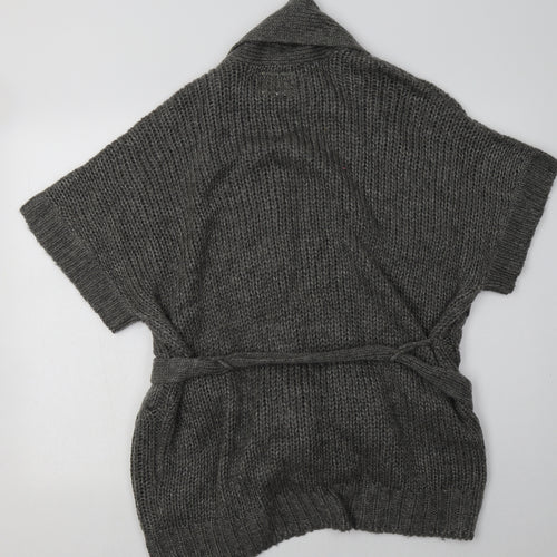 New Look Womens Grey V-Neck  Acrylic Cardigan Jumper Size L