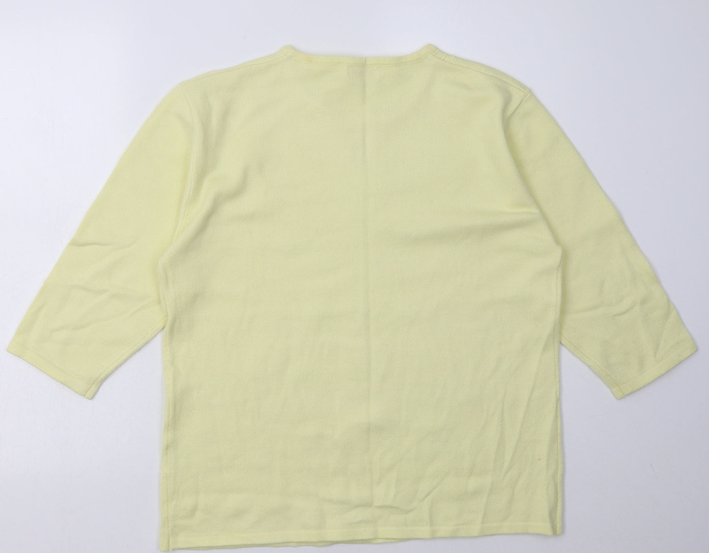 ann marie Womens Yellow  Acrylic Pullover Sweatshirt Size XL  Pullover