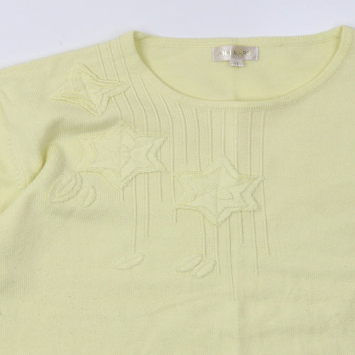 ann marie Womens Yellow  Acrylic Pullover Sweatshirt Size XL  Pullover