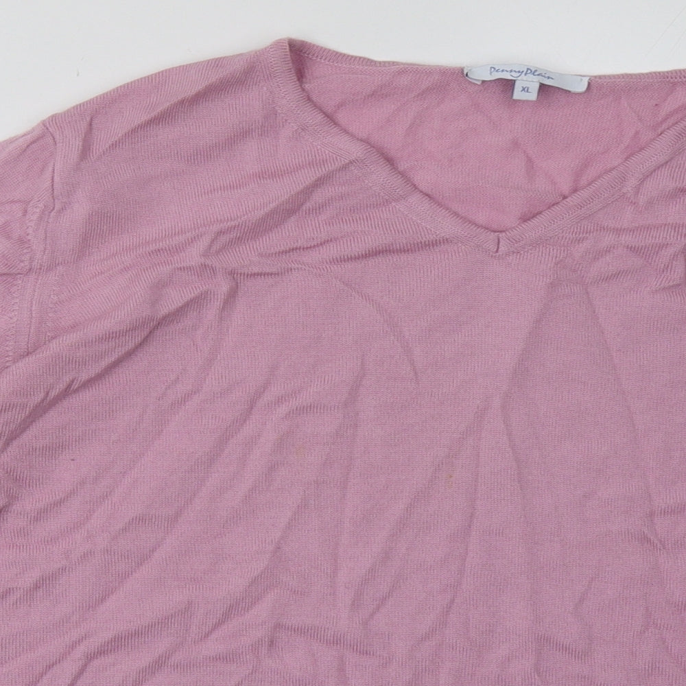Penny Plain Womens Pink  Wool Pullover Sweatshirt Size XL  Pullover