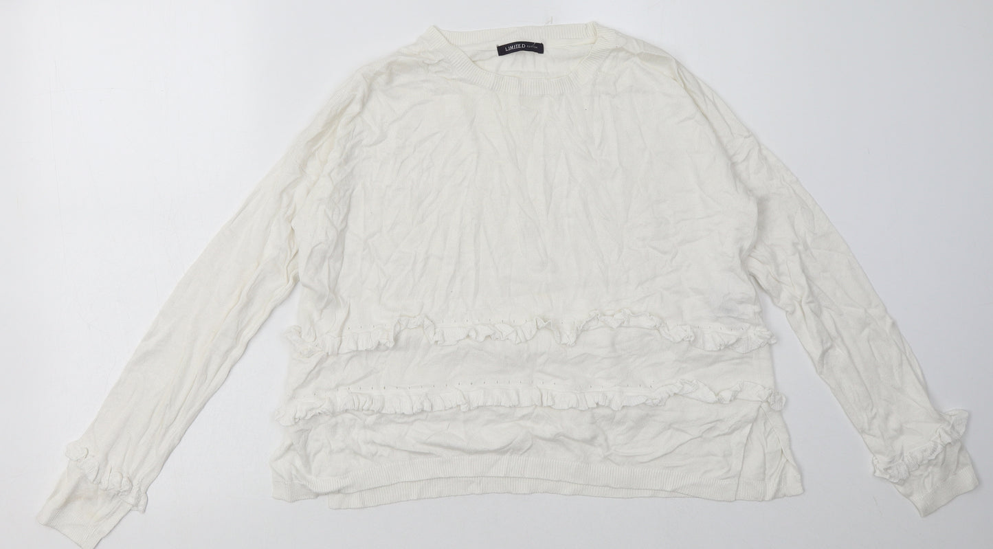 Marks and Spencer Womens White  Viscose Pullover Sweatshirt Size 12  Pullover