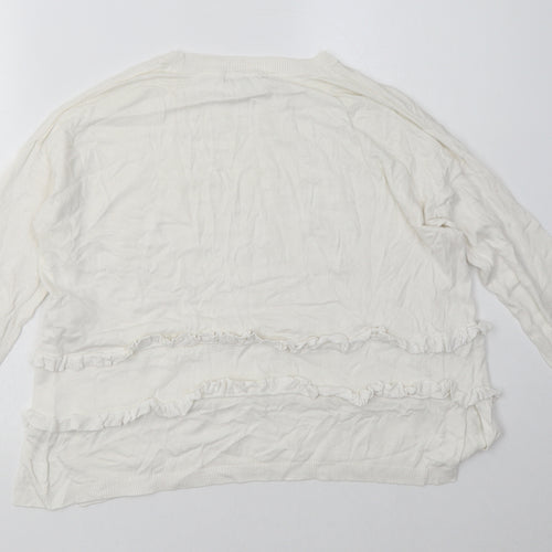 Marks and Spencer Womens White  Viscose Pullover Sweatshirt Size 12  Pullover
