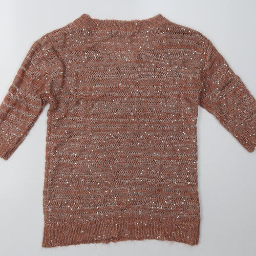 George Womens Pink  Acrylic Pullover Sweatshirt Size 8  Pullover - Sequin Detail