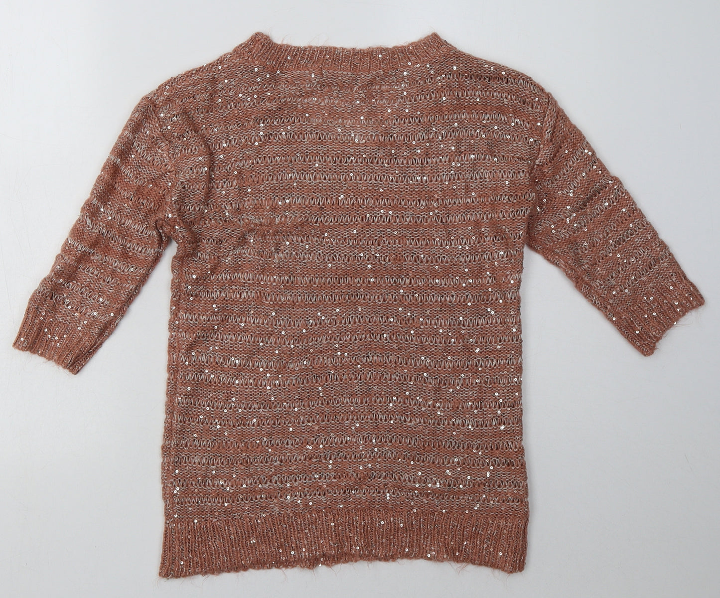 George Womens Pink  Acrylic Pullover Sweatshirt Size 8  Pullover - Sequin Detail