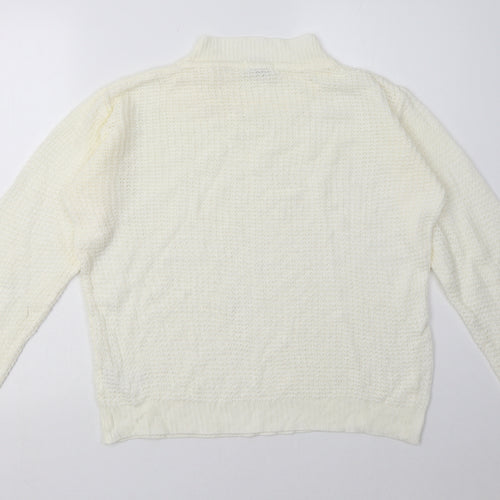Damart Womens White  Acrylic Pullover Sweatshirt Size 14  Pullover