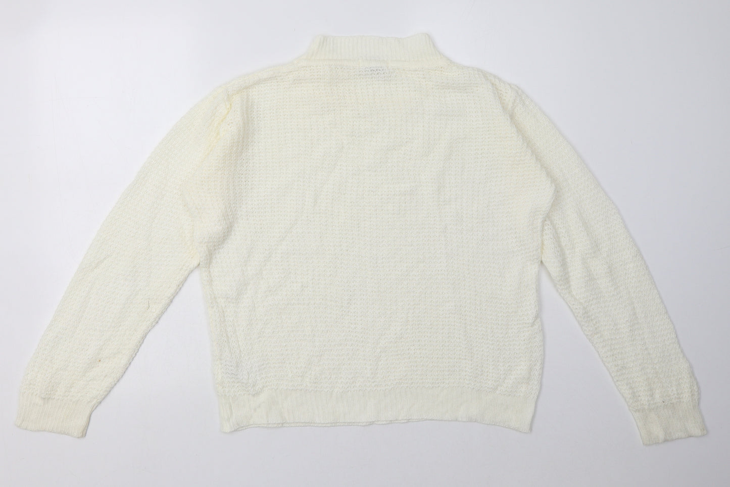 Damart Womens White  Acrylic Pullover Sweatshirt Size 14  Pullover