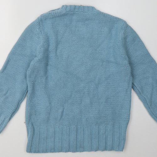 Warehouse Womens Blue Argyle/Diamond Silk Pullover Sweatshirt Size 12  Pullover