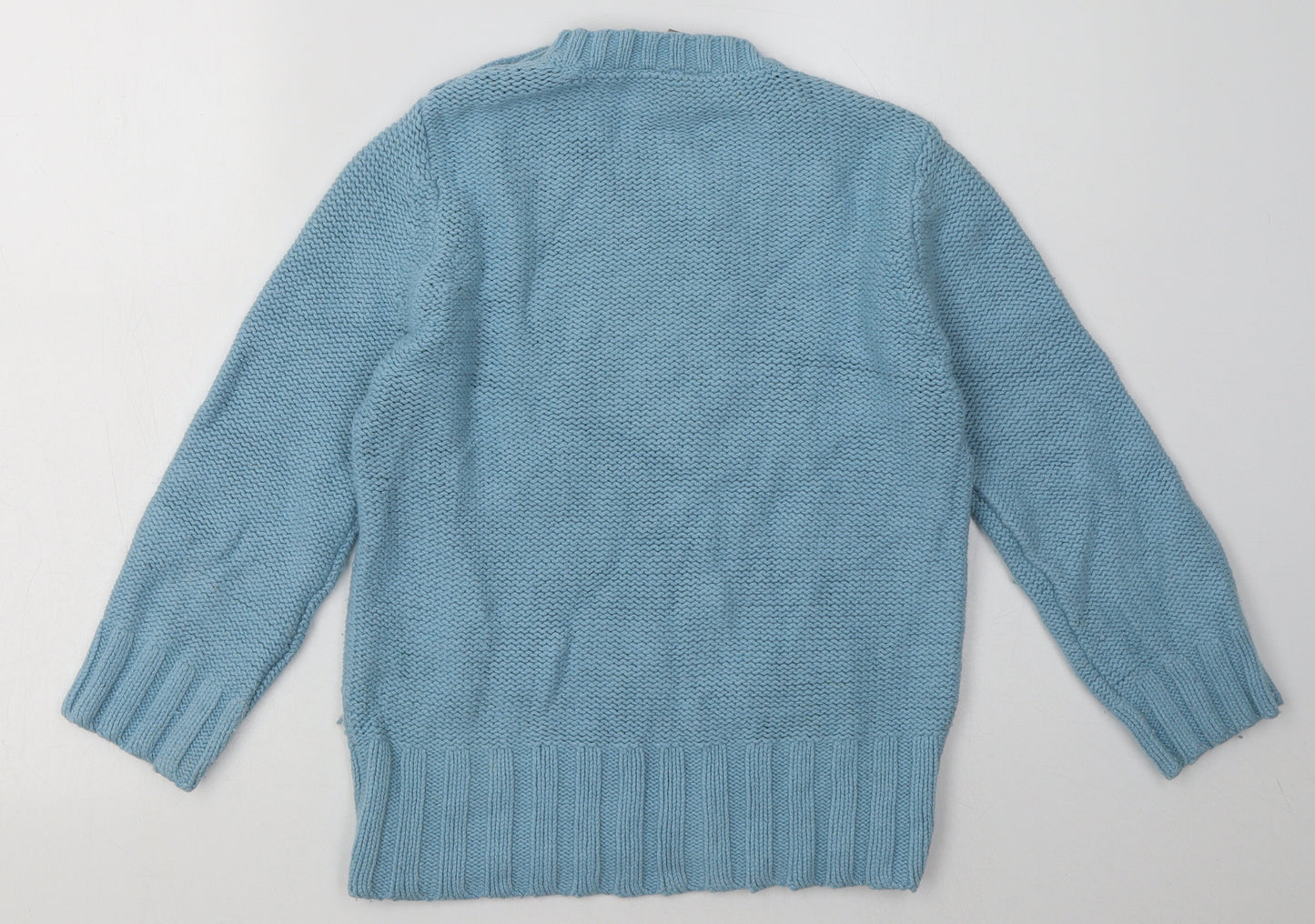 Warehouse Womens Blue Argyle/Diamond Silk Pullover Sweatshirt Size 12  Pullover