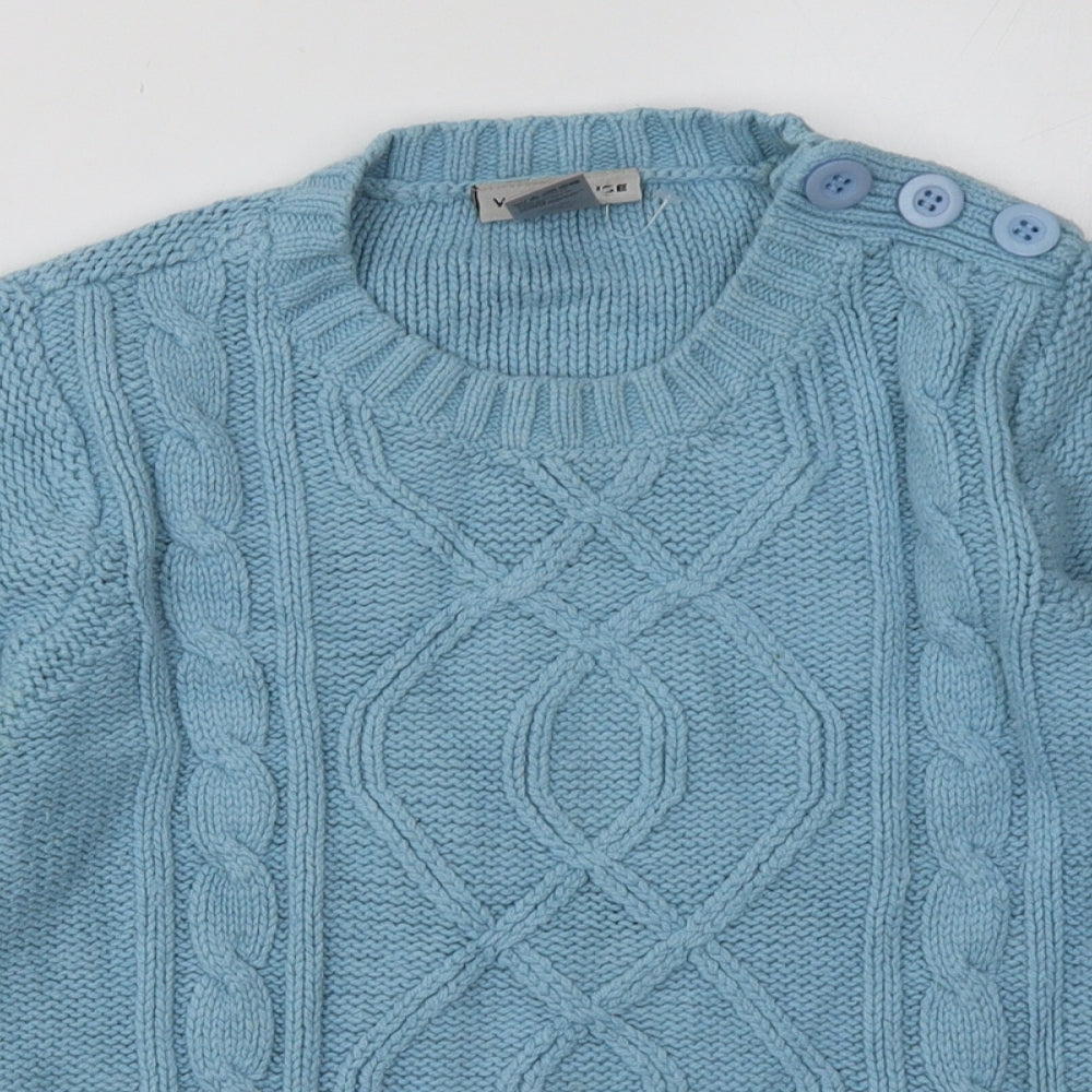 Warehouse Womens Blue Argyle/Diamond Silk Pullover Sweatshirt Size 12  Pullover