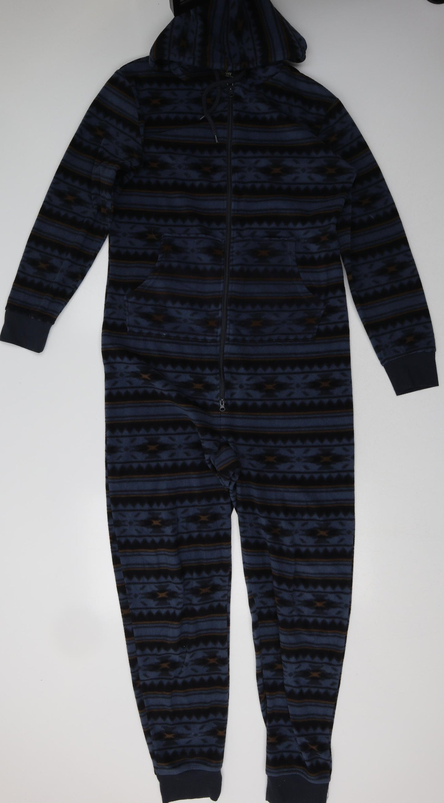 Matalan Mens Blue Geometric Polyester  One Piece Size M  Zip