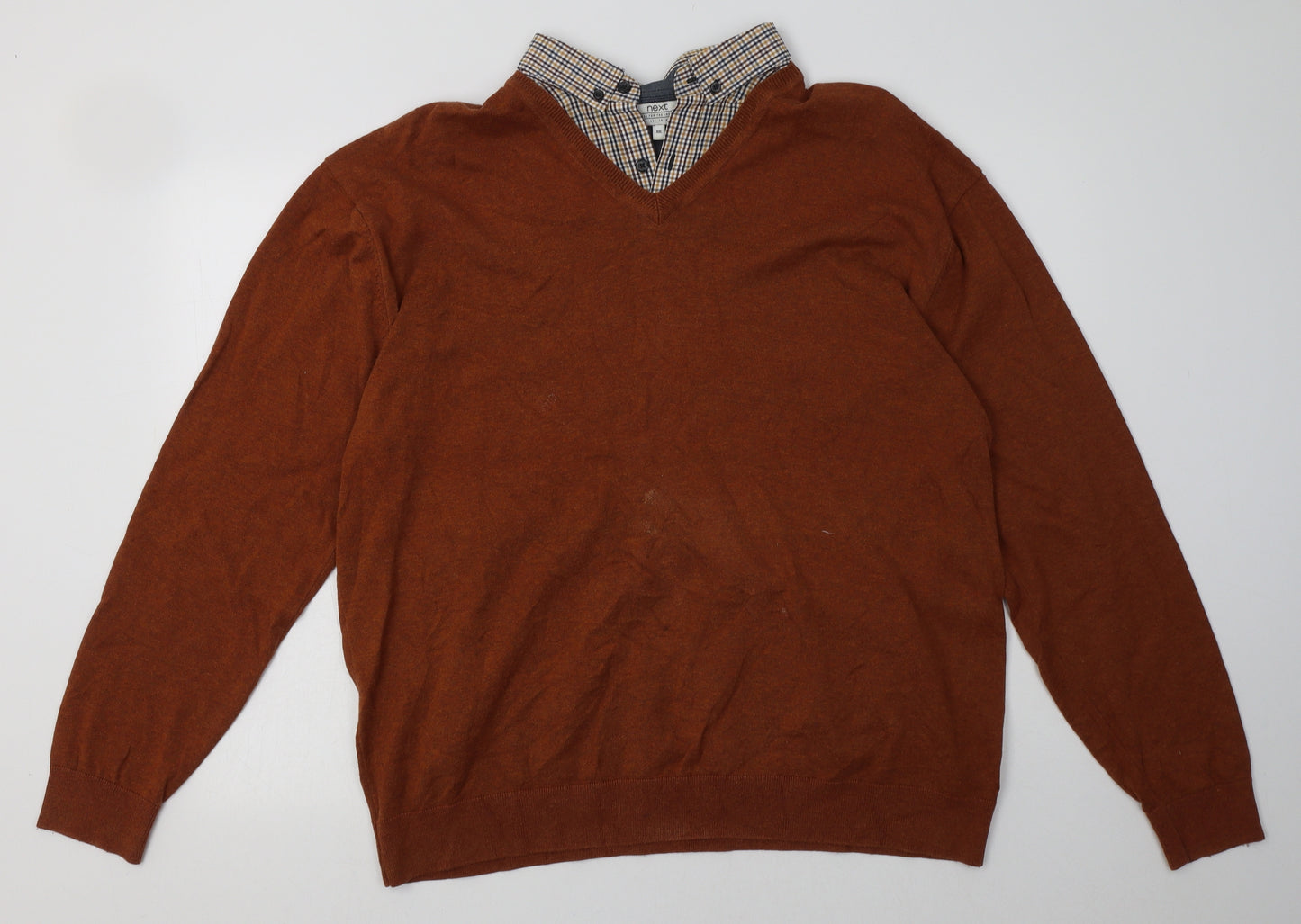 NEXT Mens Brown  Cotton Pullover Sweatshirt Size 2XL