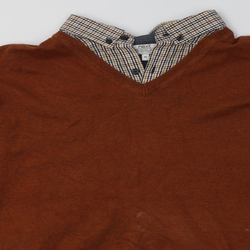 NEXT Mens Brown  Cotton Pullover Sweatshirt Size 2XL