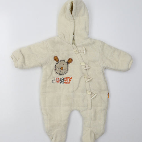 nox Baby White   Overcoat Poncho Size 3-6 Months   Zip - doggy