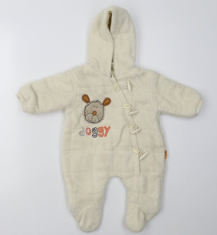 nox Baby White   Overcoat Poncho Size 3-6 Months   Zip - doggy