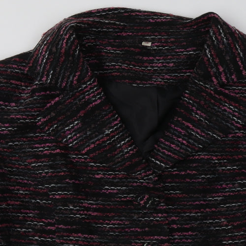 EWM Womens Pink Geometric  Jacket Blazer Size 16  Button