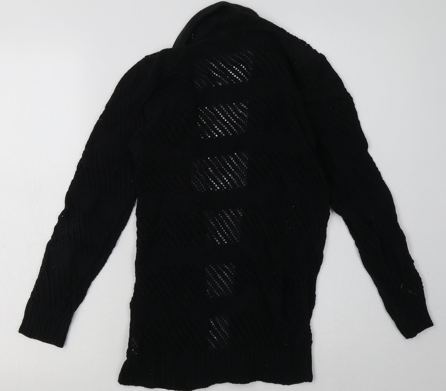 influence Womens Black V-Neck  Acrylic Cardigan Jumper Size S