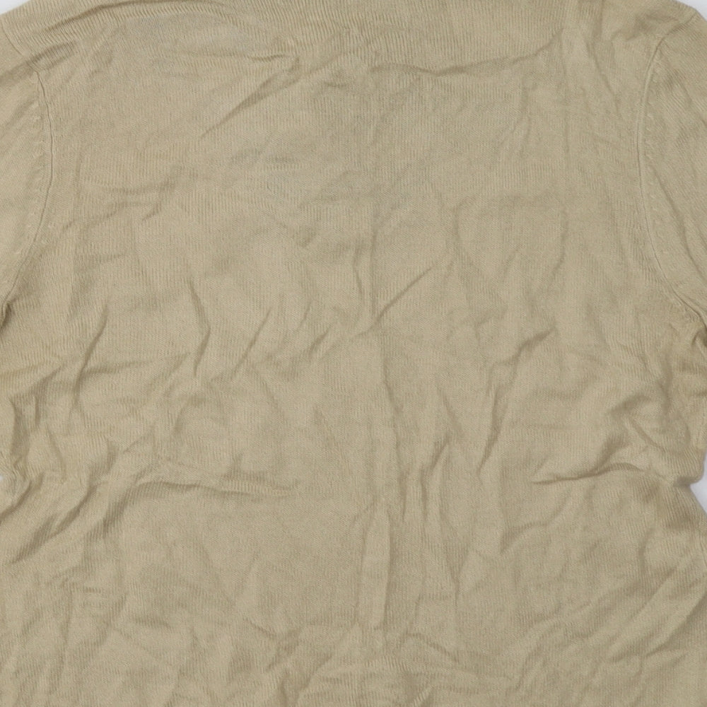 Debenhams Womens Brown Geometric Acrylic Pullover Sweatshirt Size 14  Button