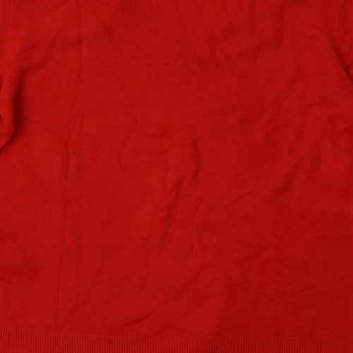 Marks and Spencer Womens Red  Acrylic Pullover Sweatshirt Size 12  Pullover