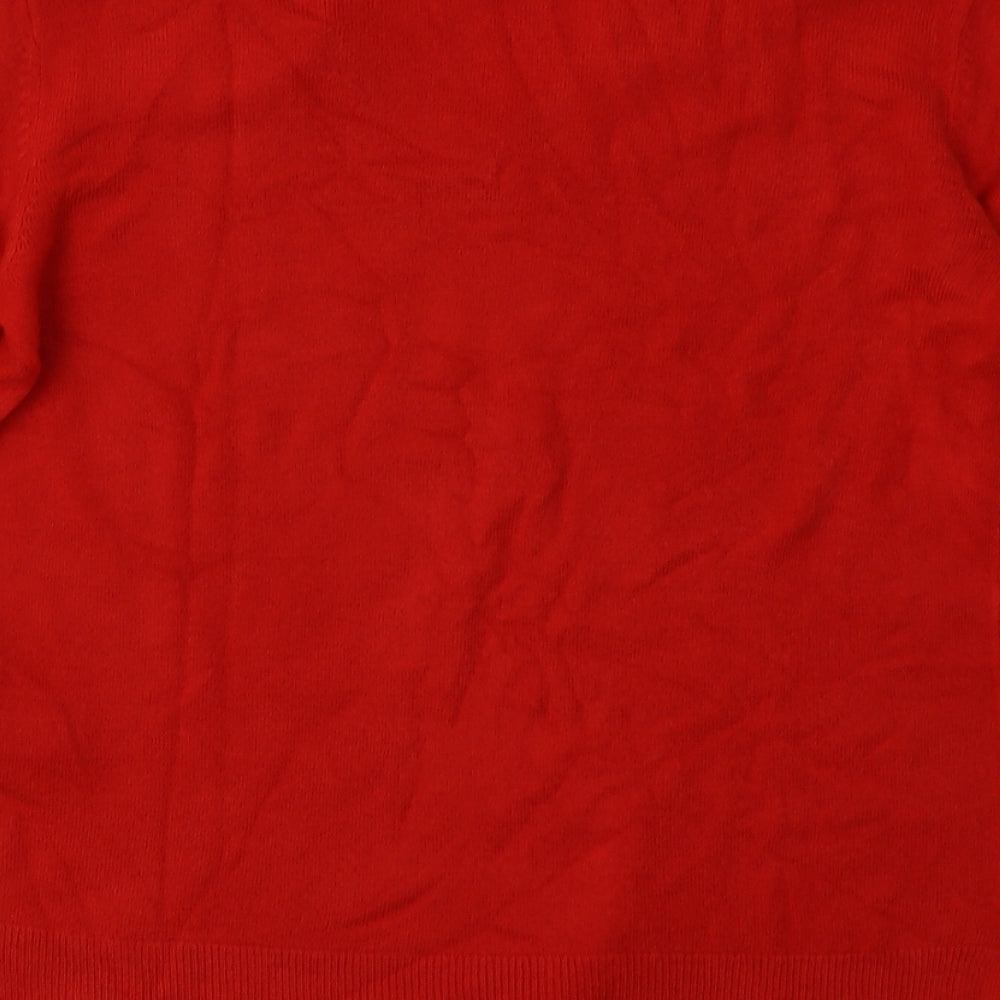 Marks and Spencer Womens Red  Acrylic Pullover Sweatshirt Size 12  Pullover