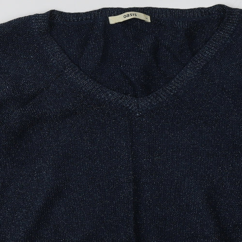 Oasis Womens Blue  Viscose Pullover Sweatshirt Size M  Pullover