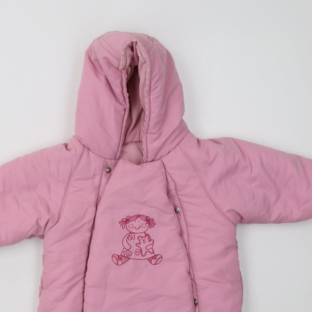 mothercrae Girls Pink  Polyester Babygrow One-Piece Size 3-6 Months  Buckle - with gloves