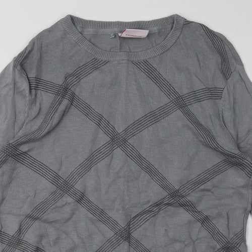 Slazenger Womens Grey Argyle/Diamond Cotton Pullover Sweatshirt Size 14  Pullover