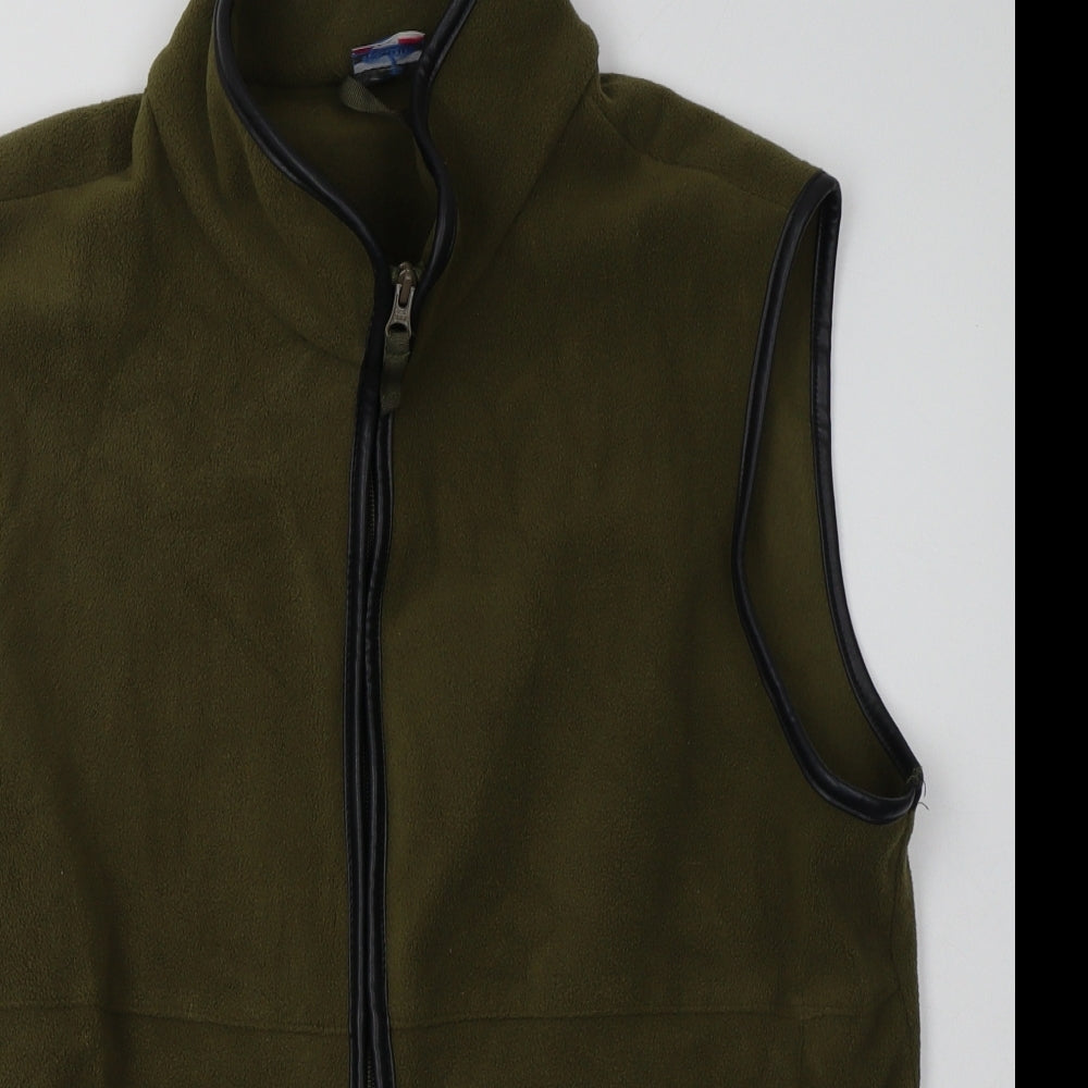 Equestrian Mens Green   Gilet Jacket Size L  Zip
