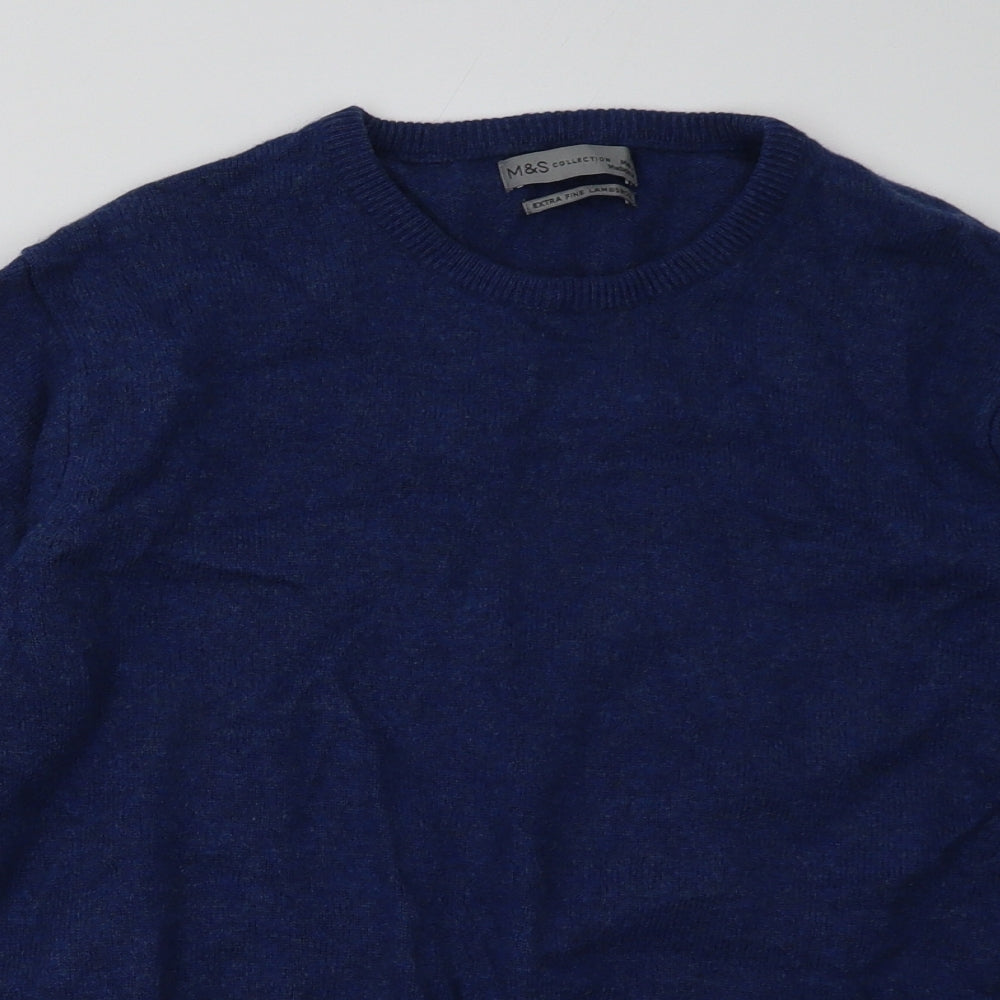 Marks and Spencer Mens Blue  Wool Pullover Sweatshirt Size XL