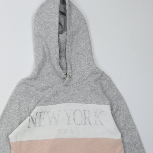 H&M Girls Grey Plaid Cotton Pullover Hoodie Size 14 Years  Pullover - New York