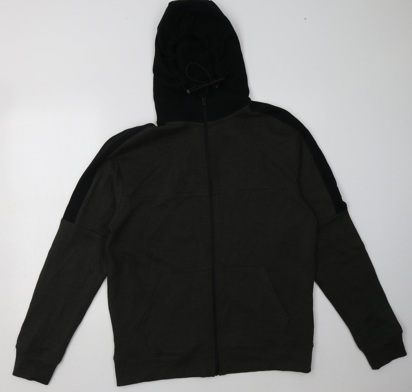 F&F Mens Green  Cotton Full Zip Hoodie Size L