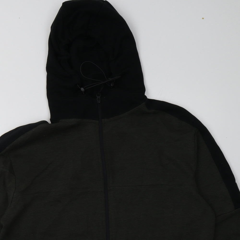 F&F Mens Green  Cotton Full Zip Hoodie Size L