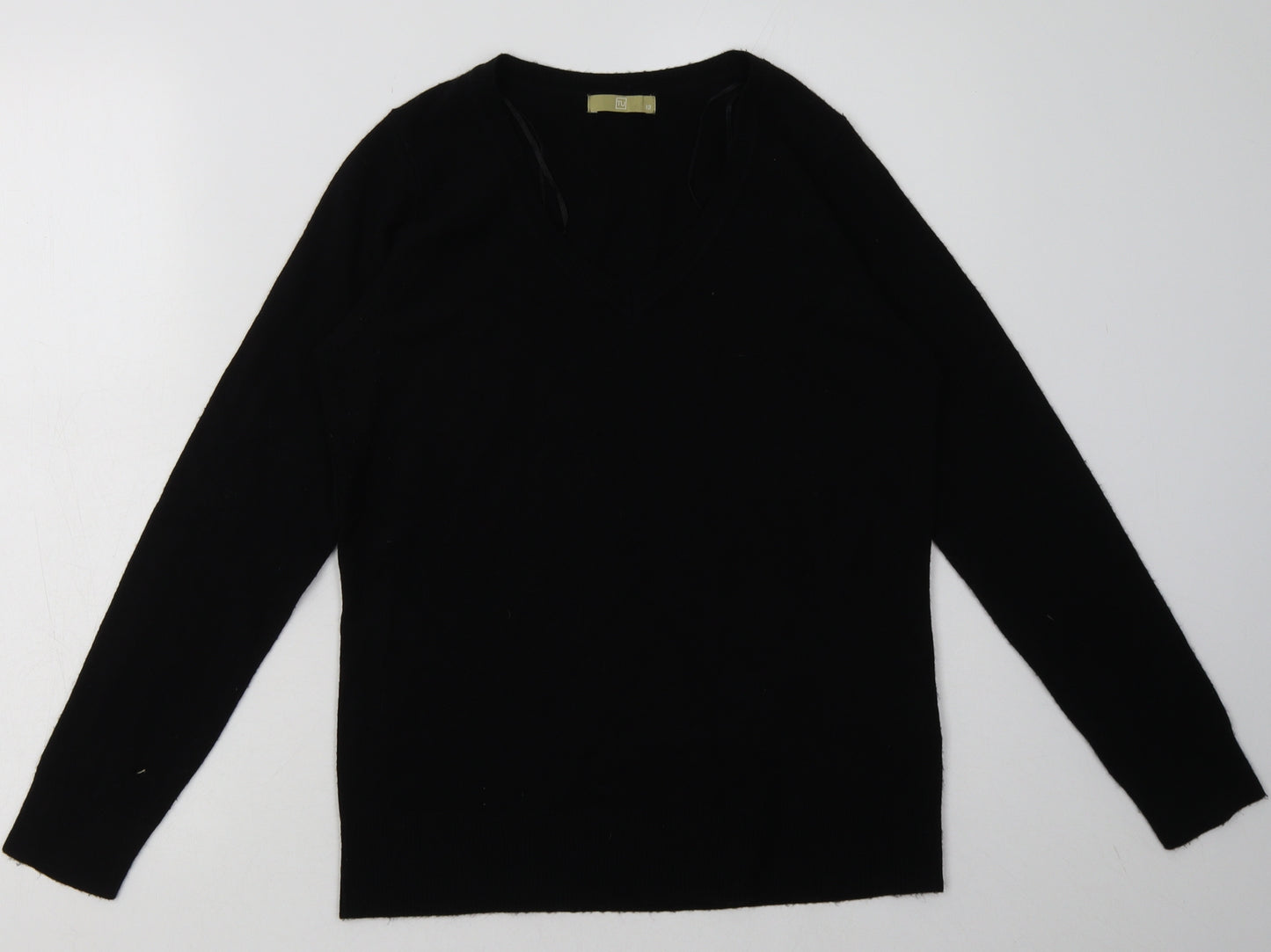 Sainsburys Womens Black  Acrylic Pullover Sweatshirt Size 12  Pullover