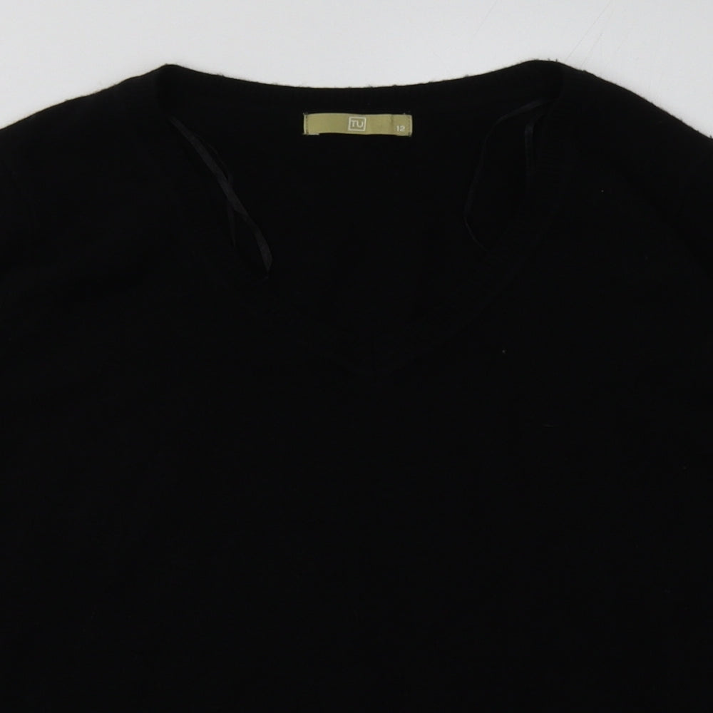 Sainsburys Womens Black  Acrylic Pullover Sweatshirt Size 12  Pullover