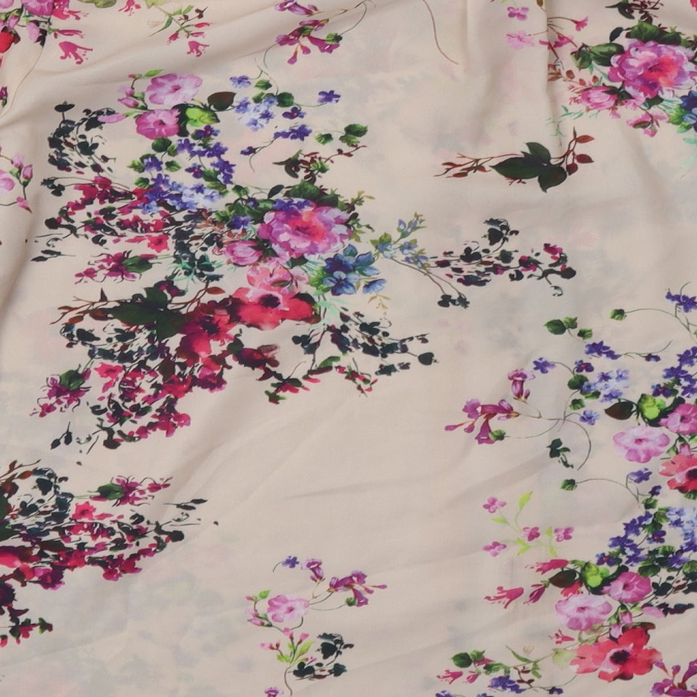 George Womens Beige Floral Polyester Basic Button-Up Size 20 Collared