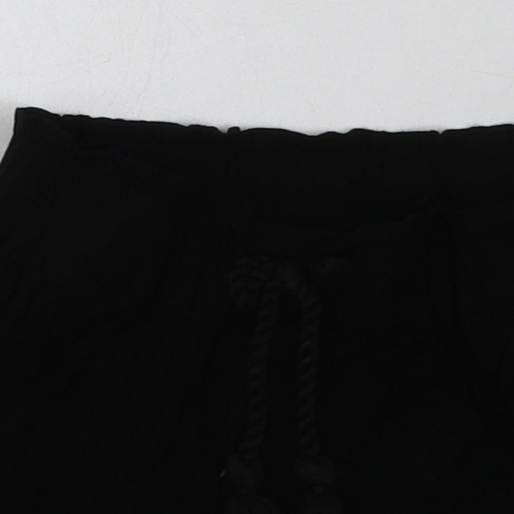 NEXT Girls Black  Viscose Bermuda Shorts Size 4 Years  Regular Tie