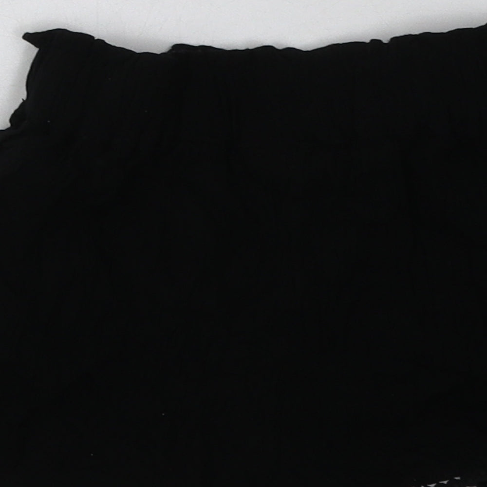 NEXT Girls Black  Viscose Bermuda Shorts Size 4 Years  Regular Tie