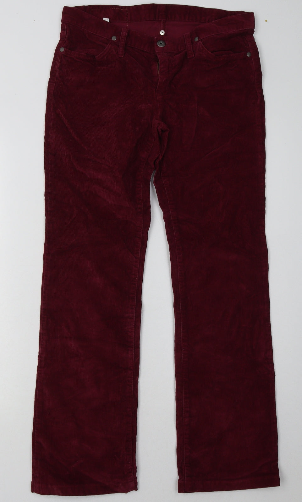 United Colors of Benetton Womens Purple  Cotton Trousers  Size 28 L31 in Regular Button